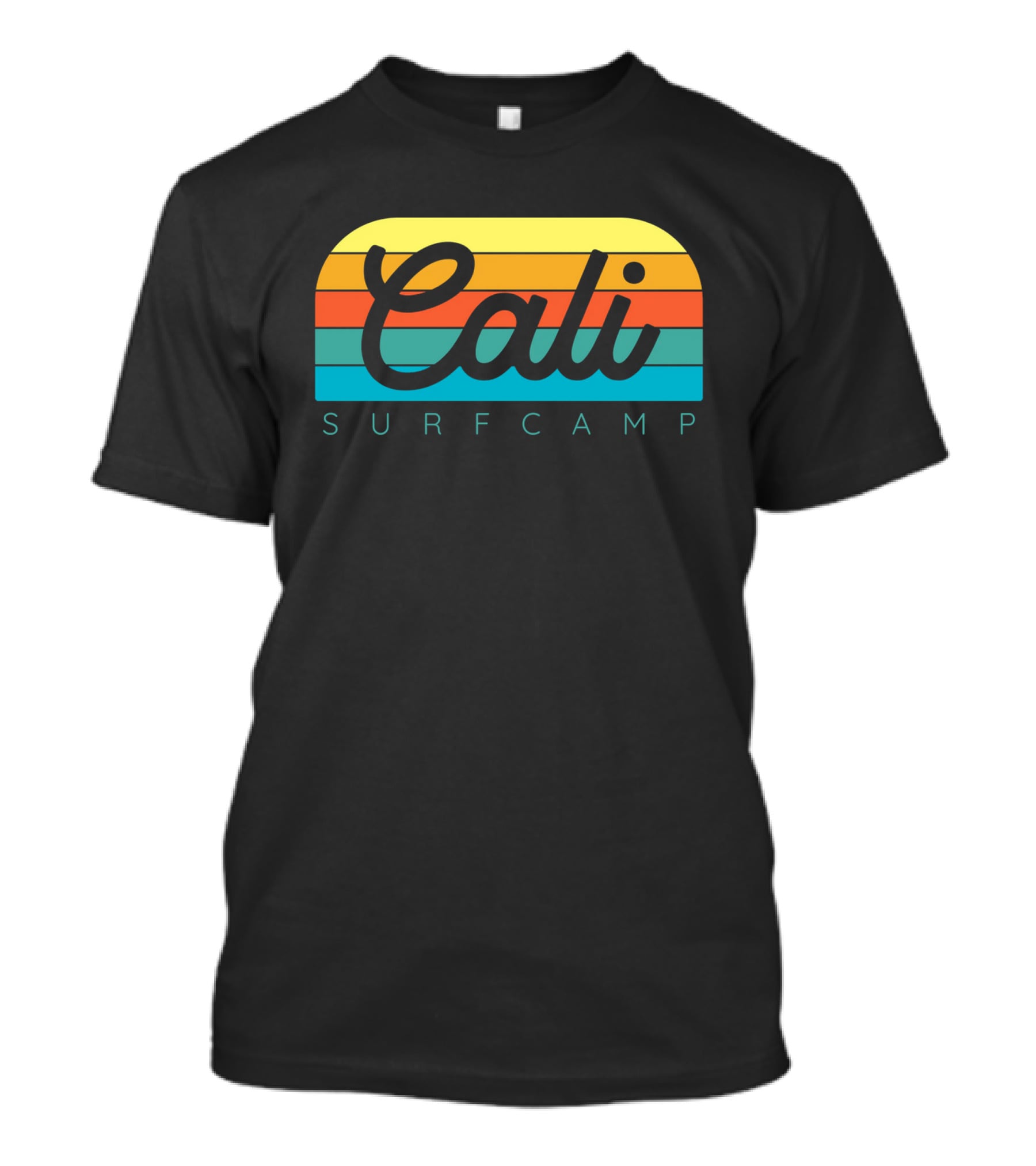 Cali Surf Camp Vintage Sunset Stripes T-Shirt