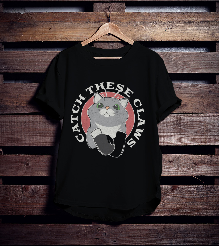 Catch These Claws Boxing Cat T-Shirt