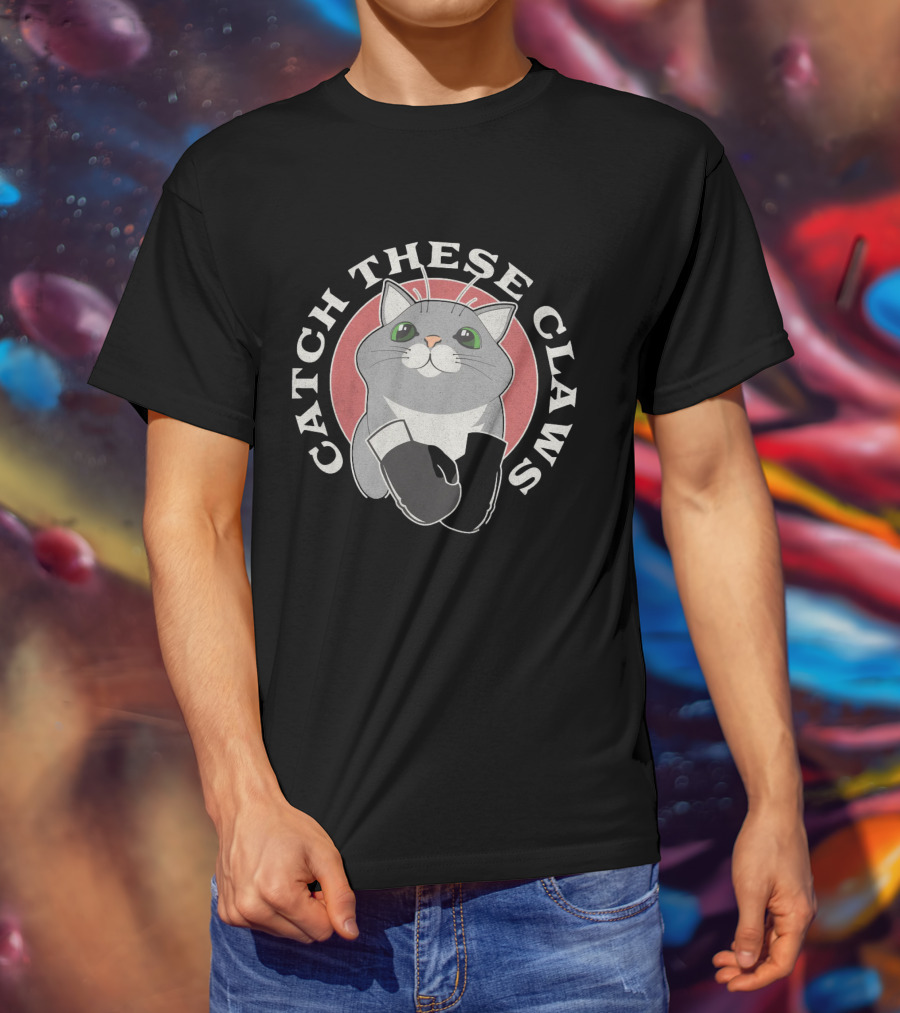 Catch These Claws Boxing Cat T-Shirt