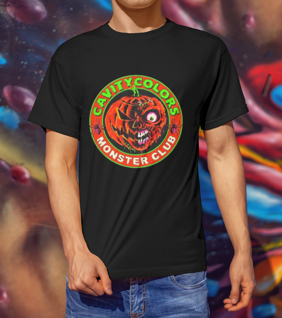 Cavitycolors Monster Club Evil Pumpkin T-Shirt