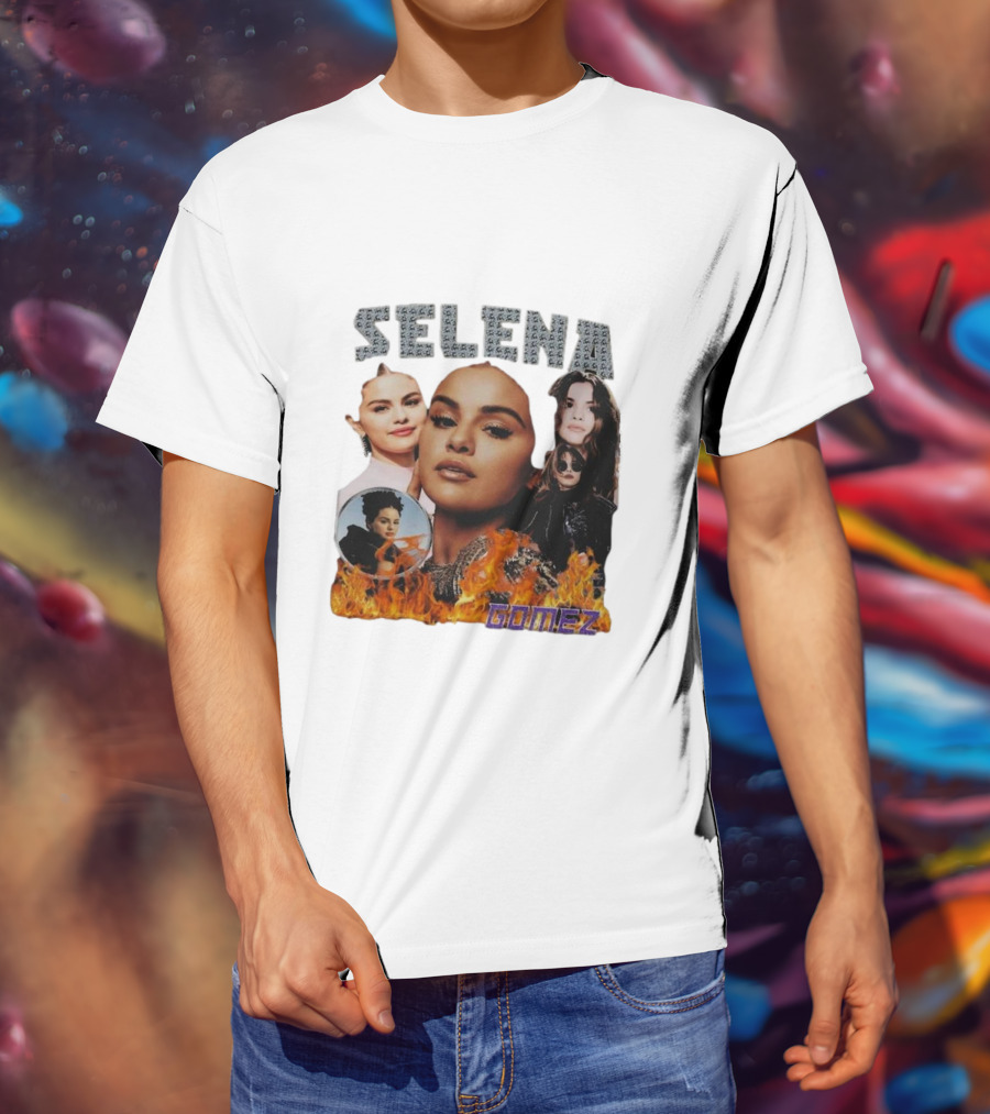 Selena Gomez Flame Collage Homage T-Shirt