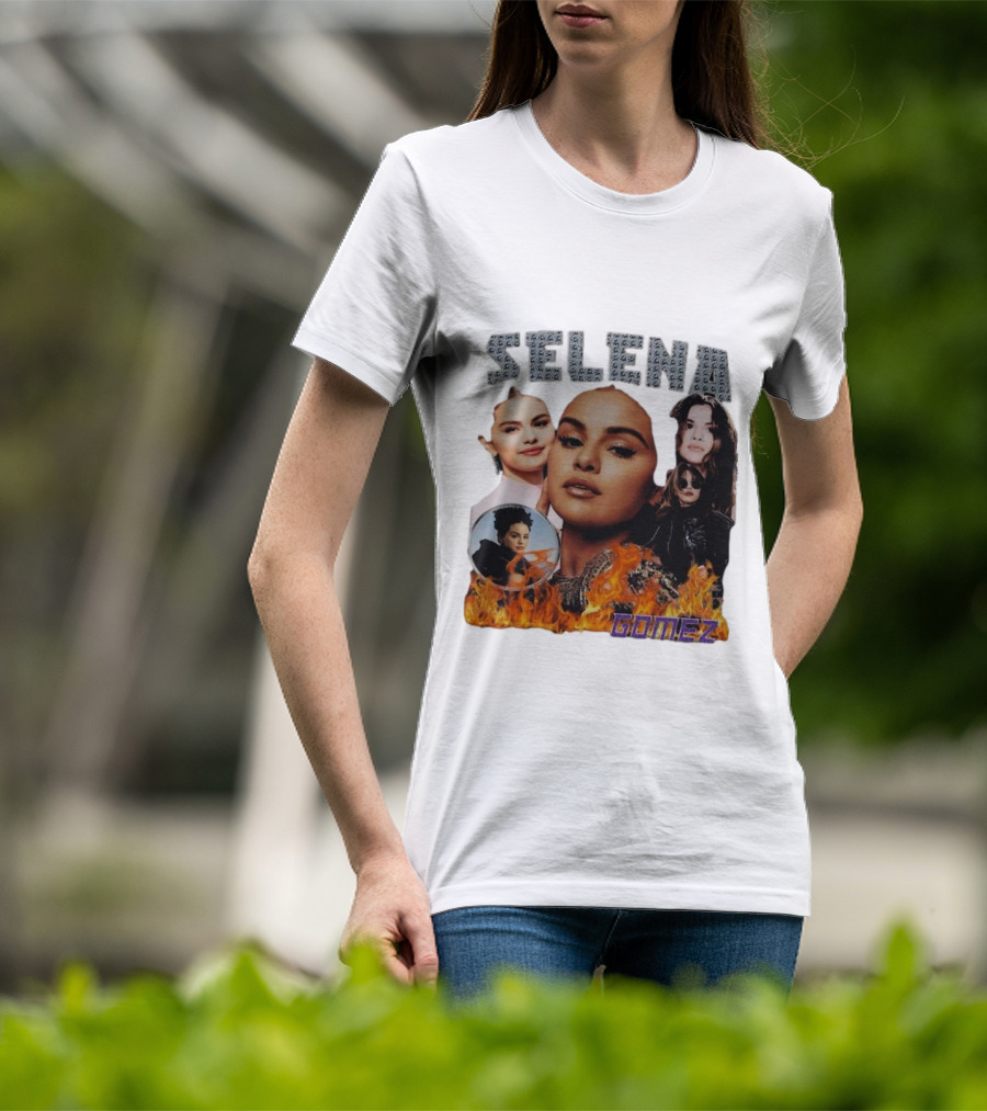 Selena Gomez Flame Collage Homage T-Shirt