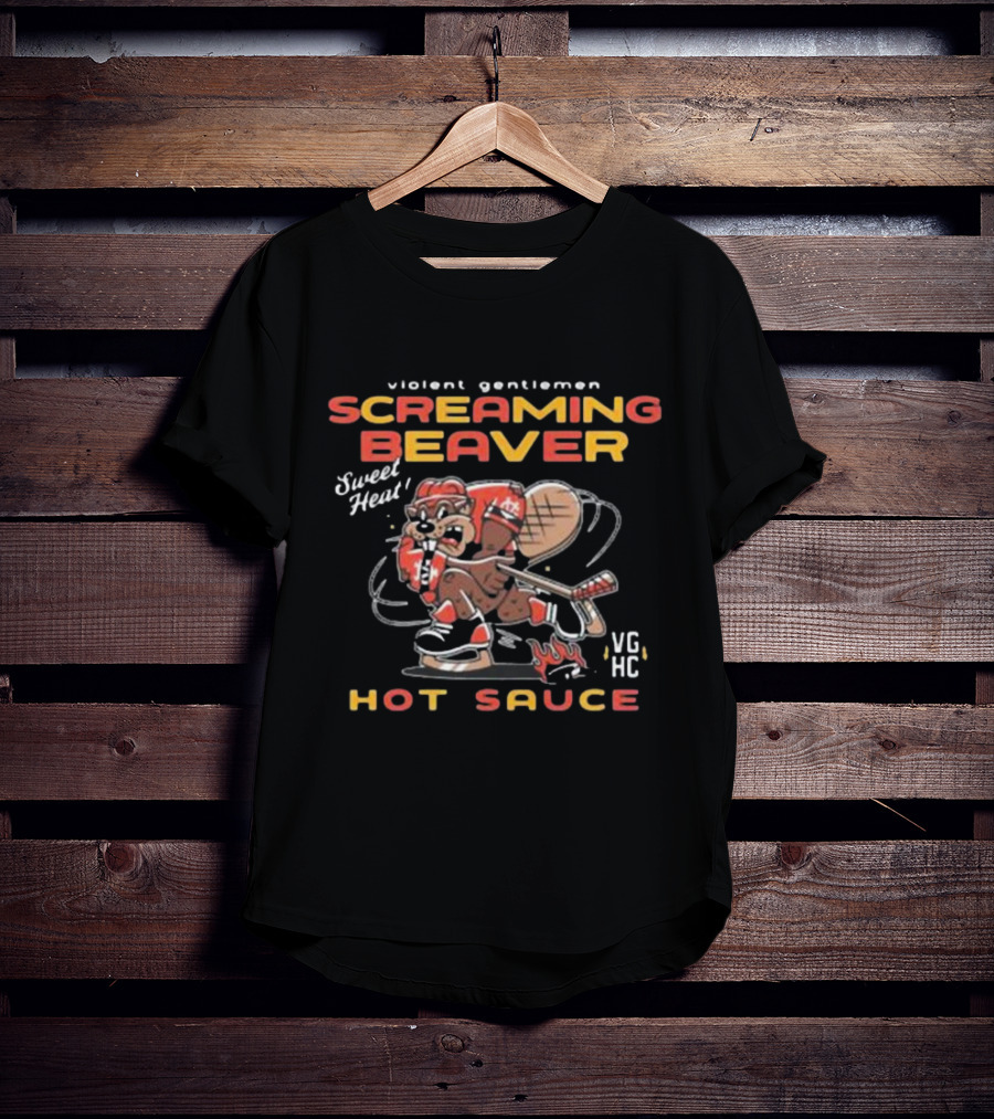 Violent Gentlemen Screaming Beaver Sweet Heat VGHC Hot Sauce T-Shirt