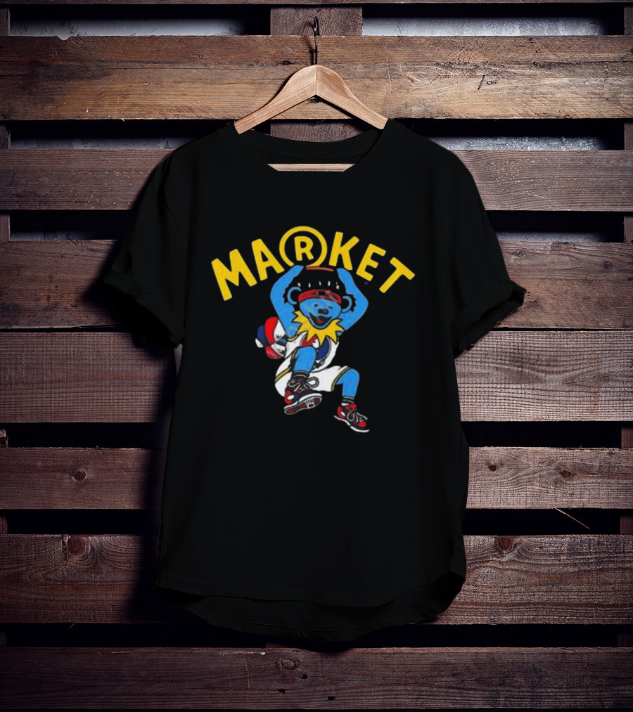 Market Studios Grateful Dead Dunking Bear Streetwear Basketball T-Shirt