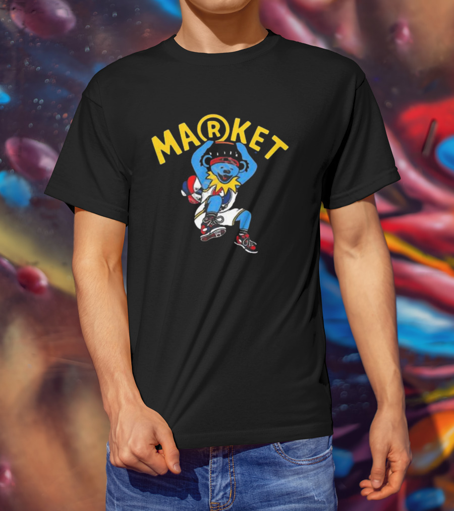 Market Studios Grateful Dead Dunking Bear Streetwear Basketball T-Shirt