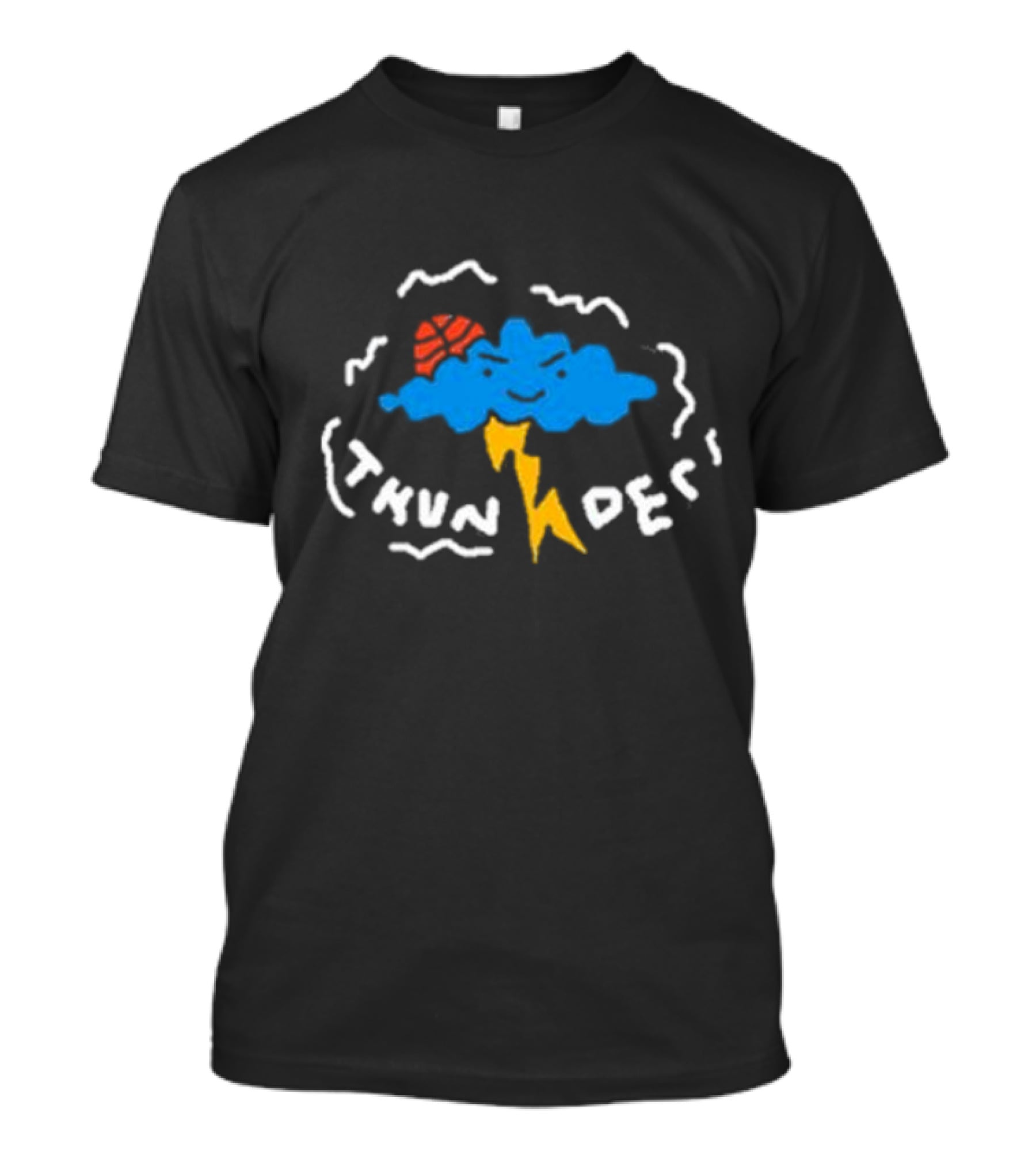 NBA Thunder Cloud Basketball Lightning Logo Redesign T-Shirt