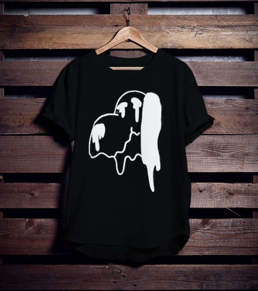 Snoopy Melting Drip Black White T-Shirt