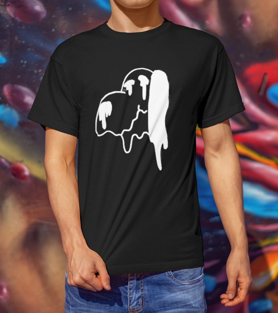 Snoopy Melting Drip Black White T-Shirt