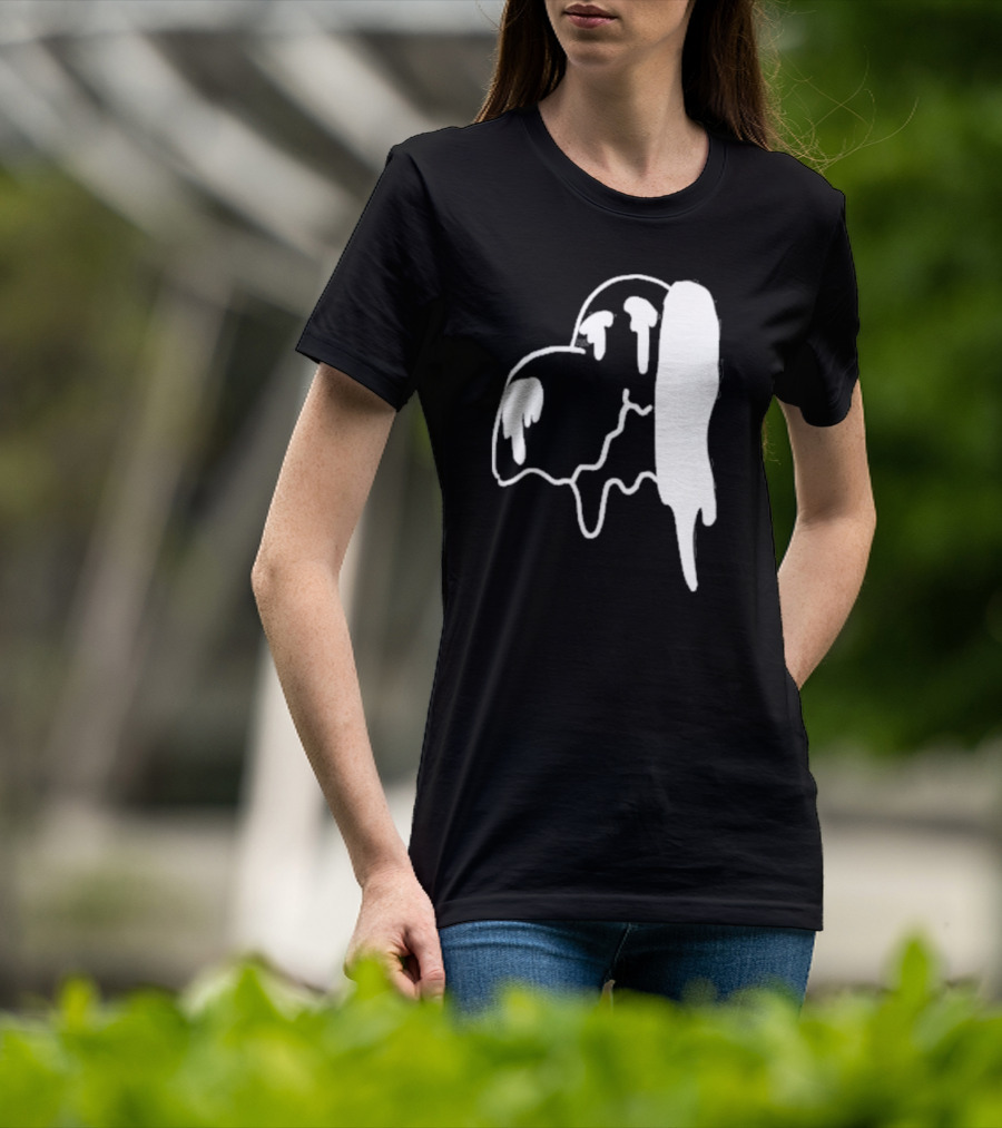 Snoopy Melting Drip Black White T-Shirt