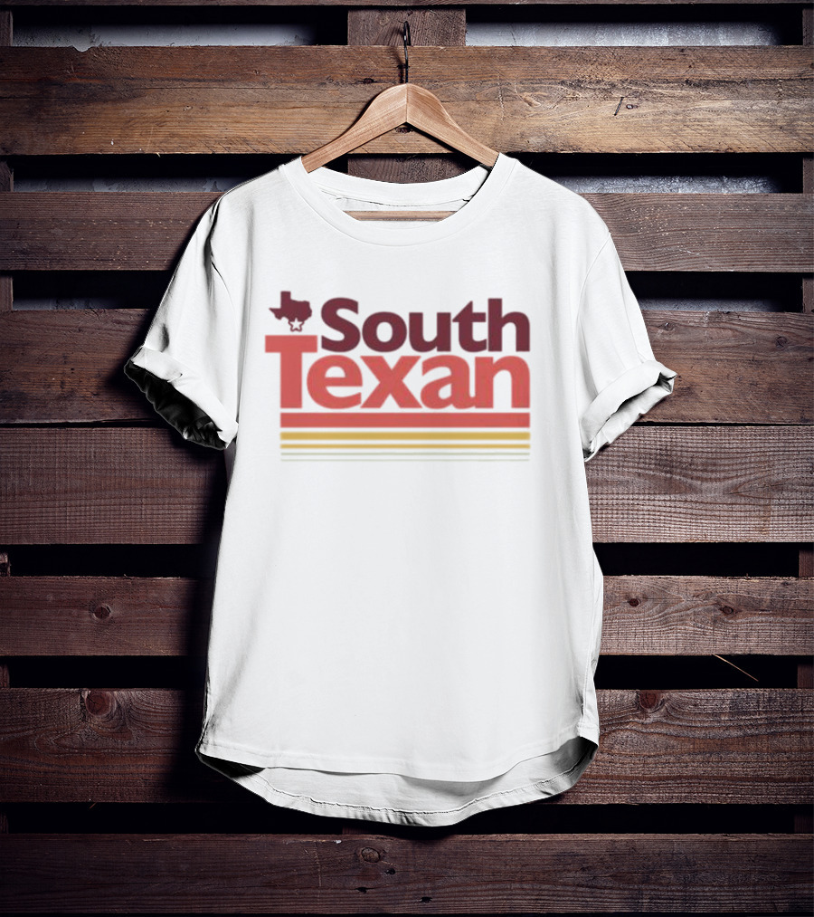 South Texan Retro Style With Texas Map Icon And Striped Accents T-Shirt