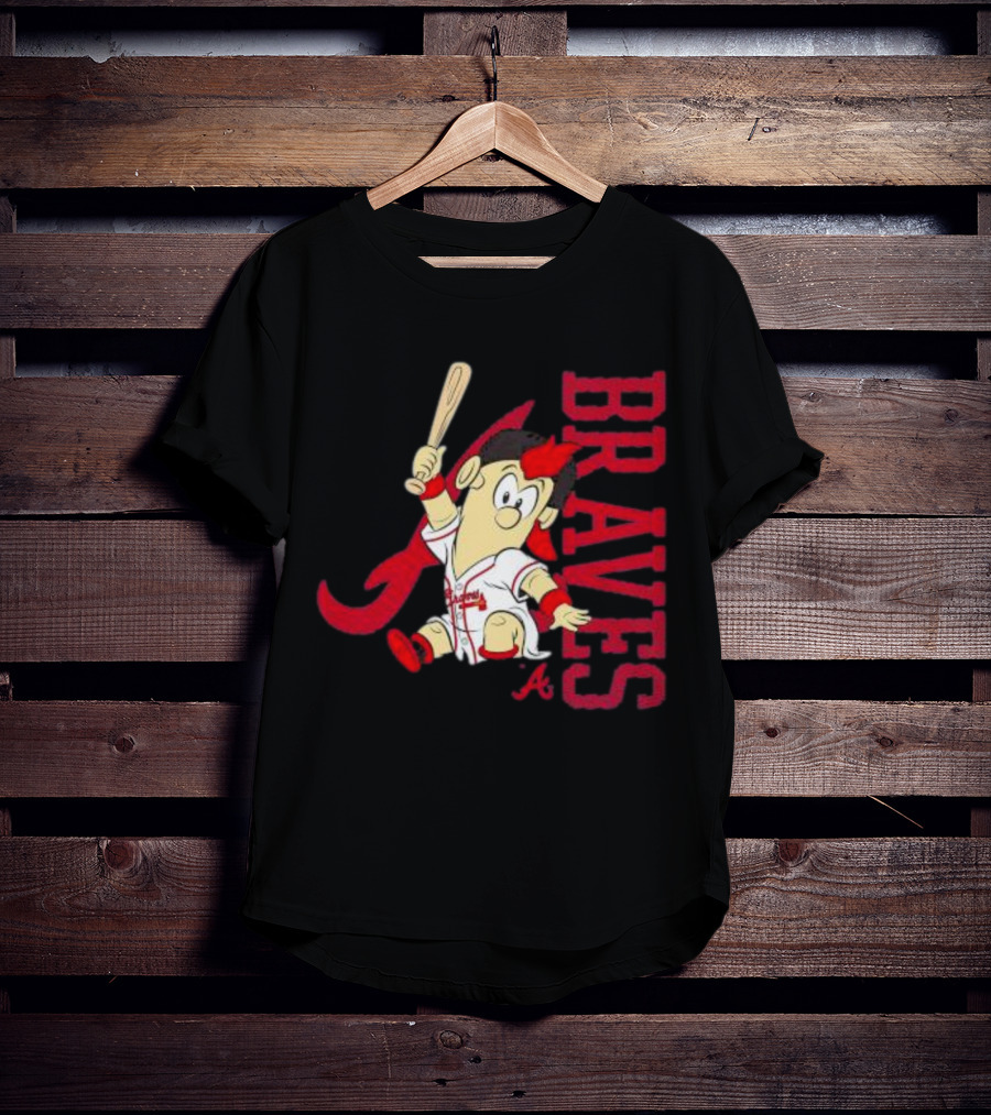 Atlanta Braves Infant Mascot 2.0 Cartoon Batting Character T-Shirt