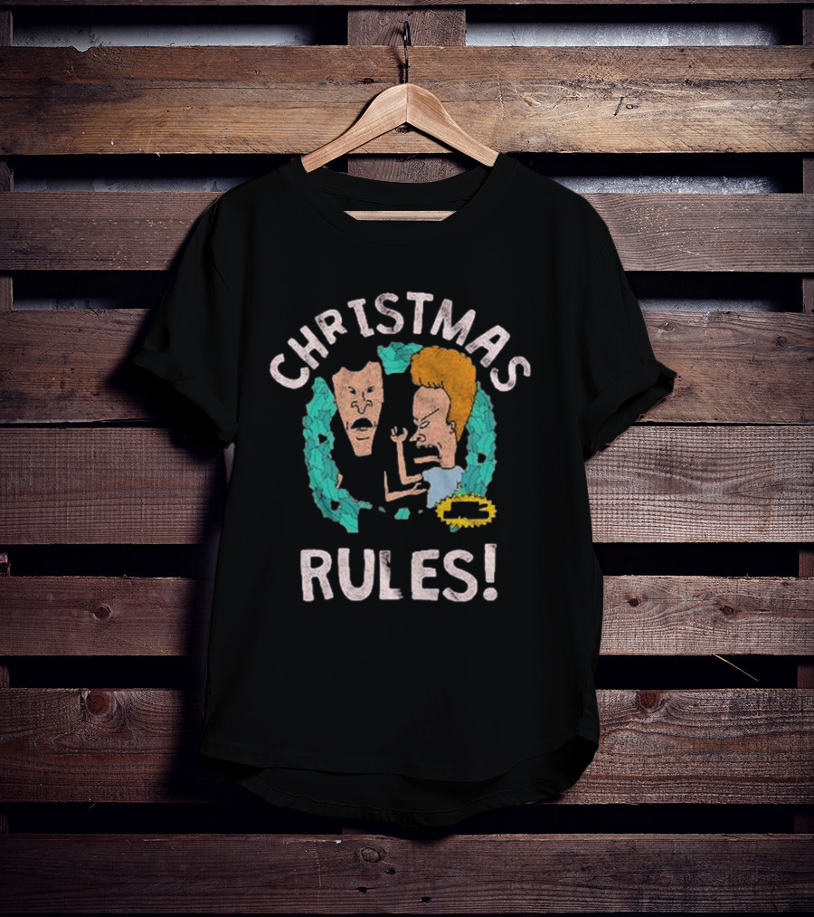 Christmas Rules Beavis And Butt-Head Wreath T-Shirt