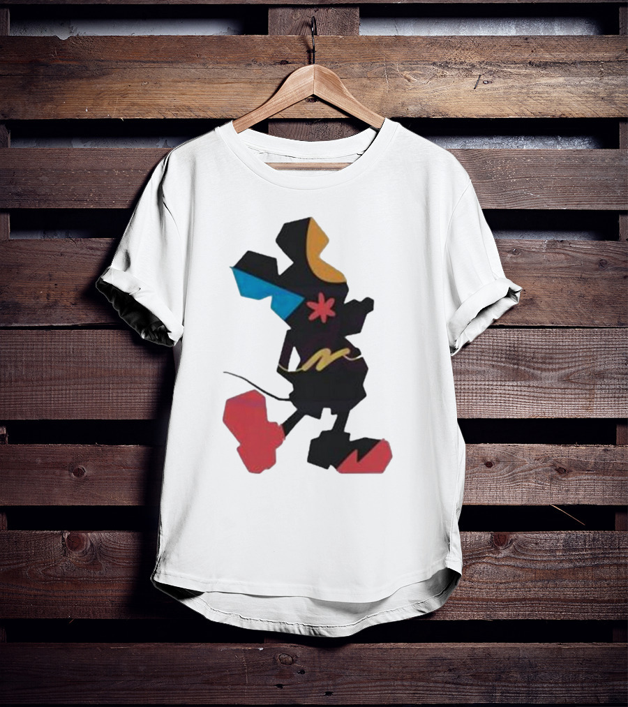 Disney World Funny Mickey Stands Abstract Colorful T-Shirt