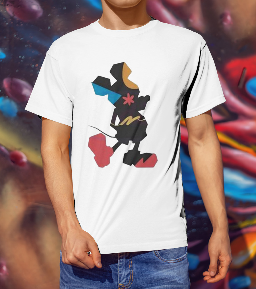 Disney World Funny Mickey Stands Abstract Colorful T-Shirt