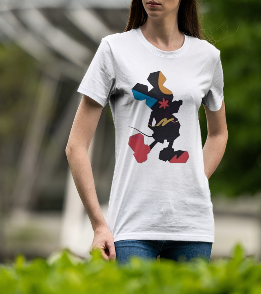 Disney World Funny Mickey Stands Abstract Colorful T-Shirt