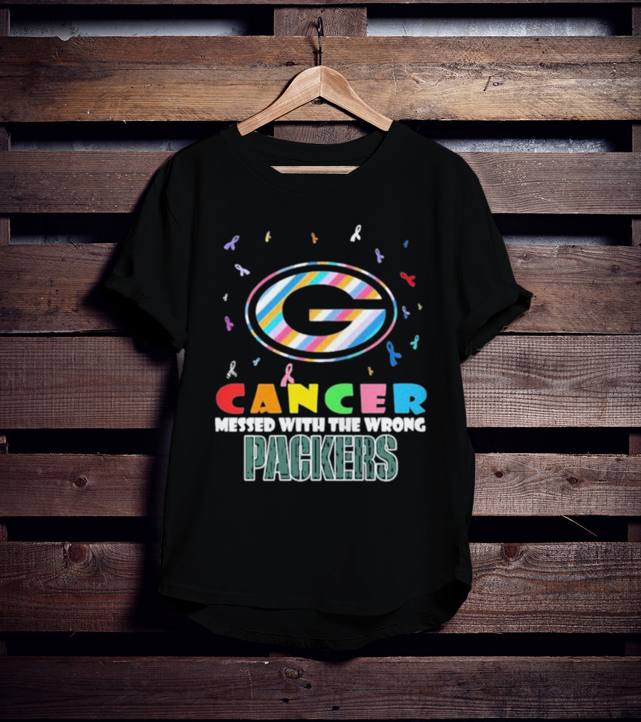 Cancer Messed With The Wrong Packers Colorful Awareness T-Shirt