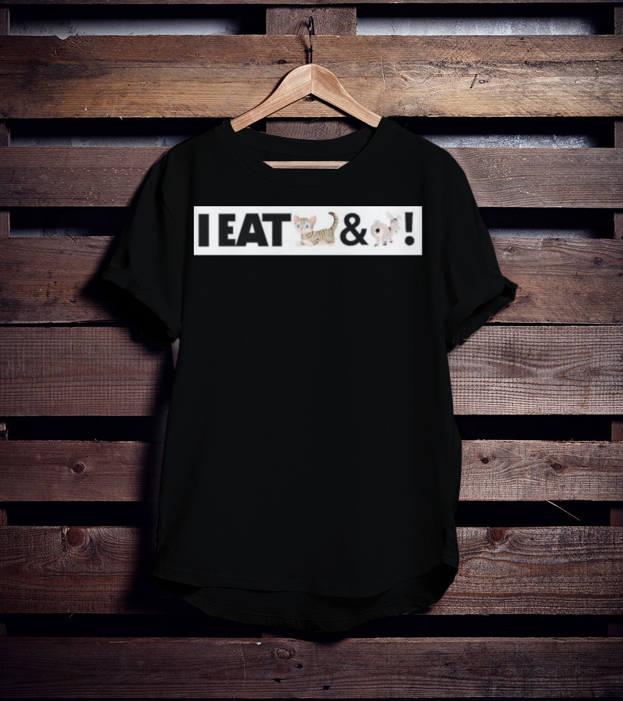 I Eat Cat And Donkey Cartoon Animals T-Shirt