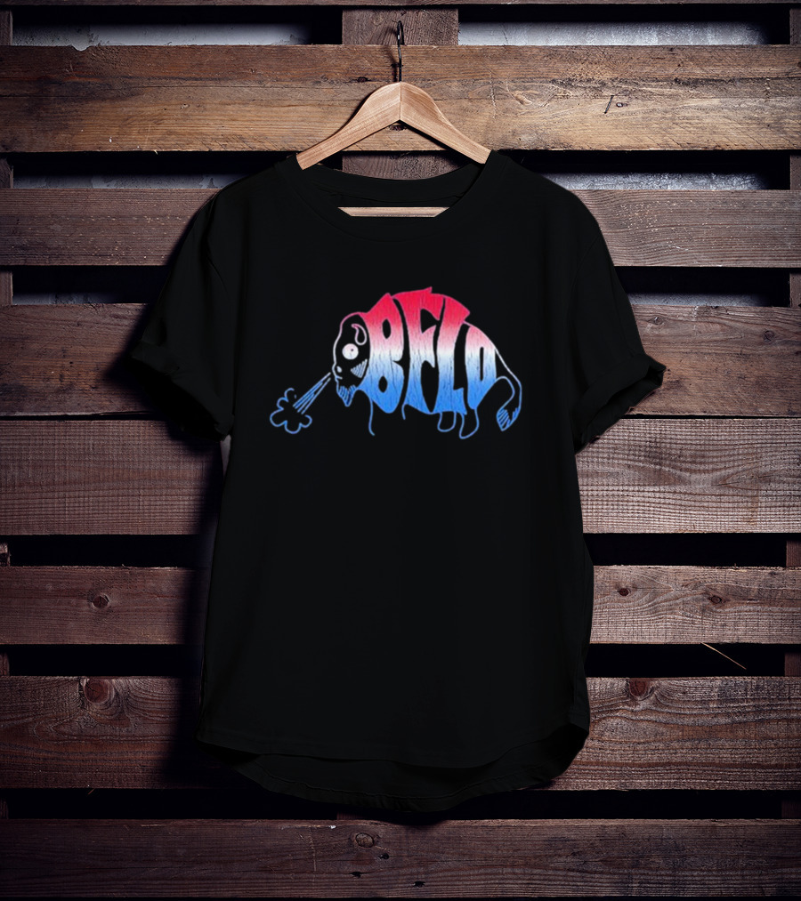 Bflo Buffalo Graphic Red Blue Gradient Buffalo T-Shirt