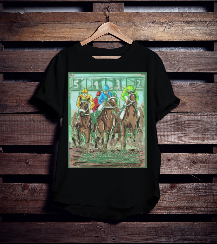 Horse Races Numbered Jockeys Competition T-Shirt