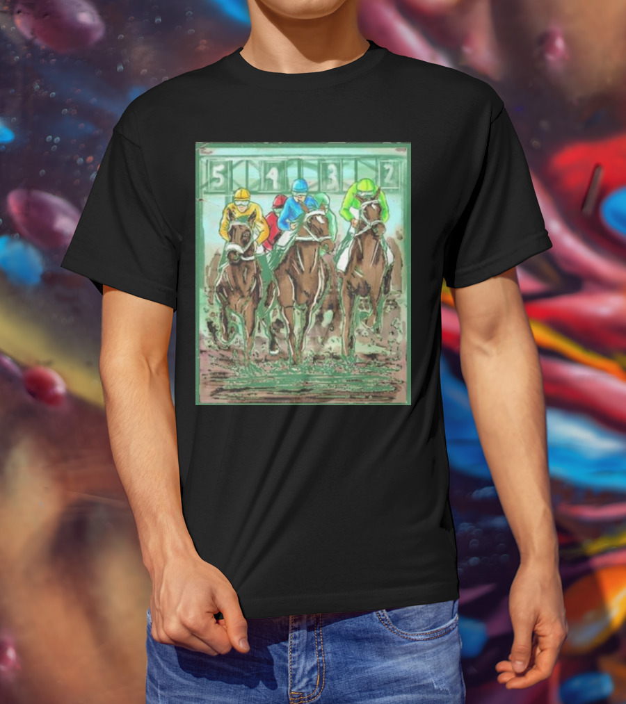 Horse Races Numbered Jockeys Competition T-Shirt
