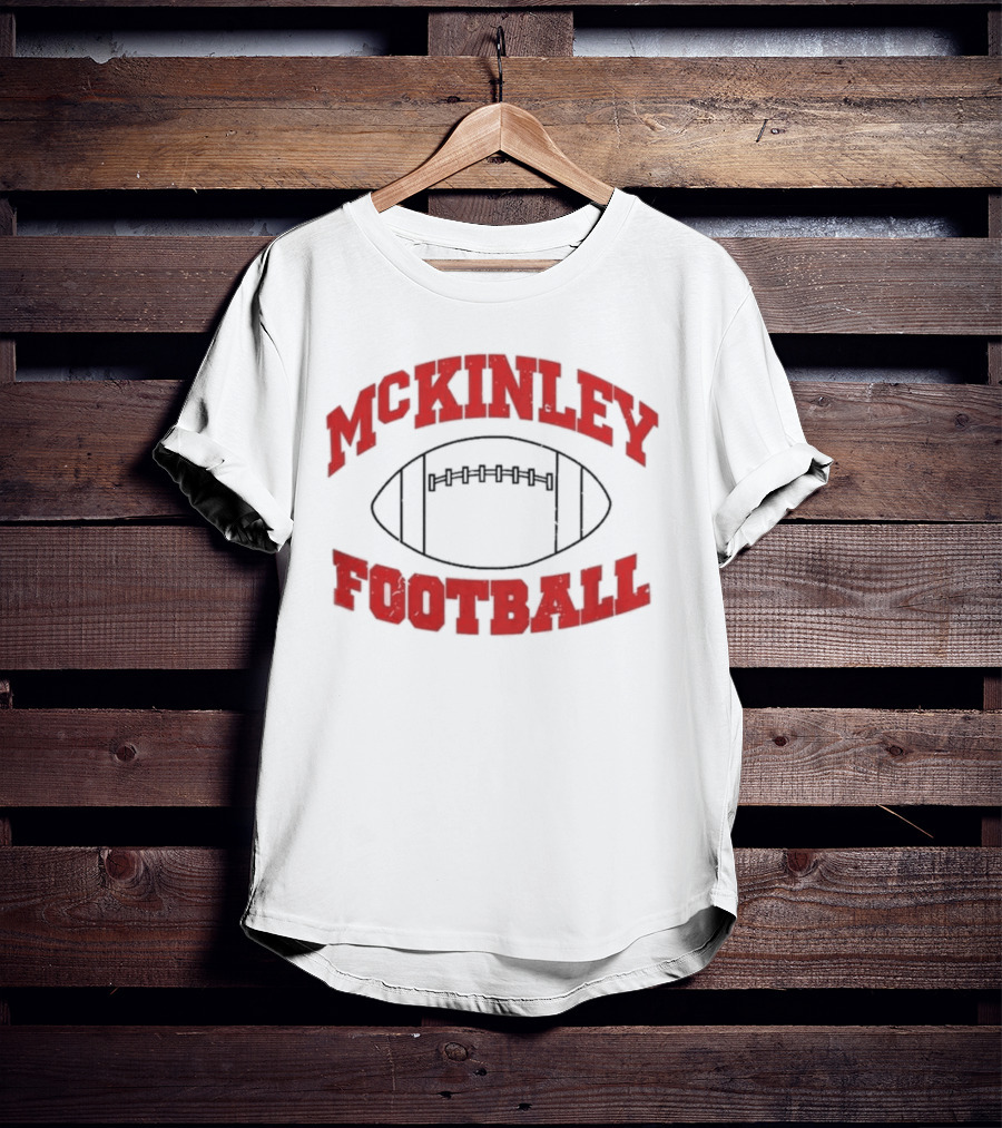Mckinley Football Team Vintage Red Text Football T-Shirt