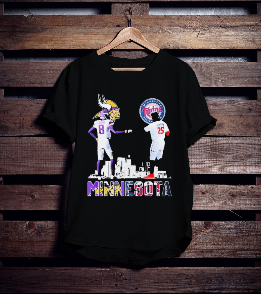 Minnesota Vikings Kirk Cousins And Twins Byron Buxton Icons T-Shirt