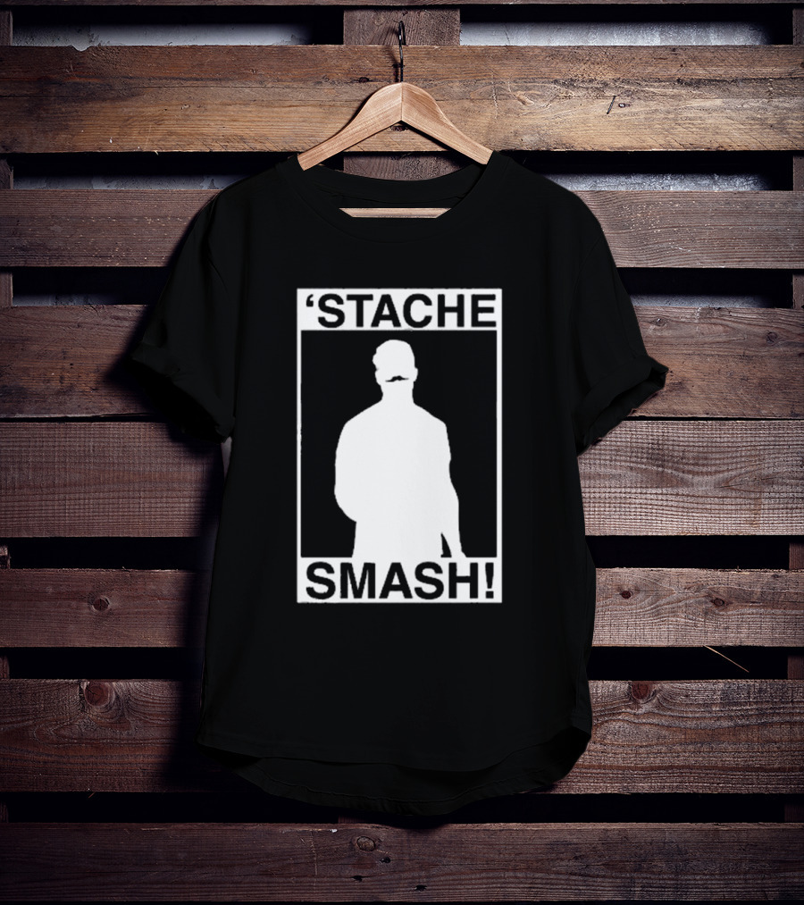 'Stache Smash Silhouette Mustache Bold Contrast T-Shirt