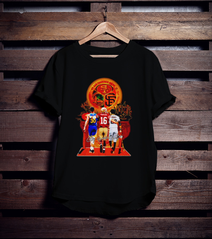 San Francisco 49ers Giants Golden State Warriors Halloween Curry Montana Posey T-Shirt