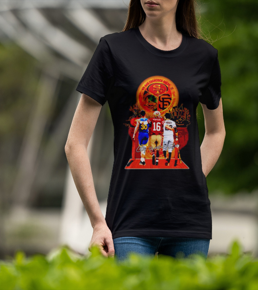 San Francisco 49ers Giants Golden State Warriors Halloween Curry Montana Posey T-Shirt