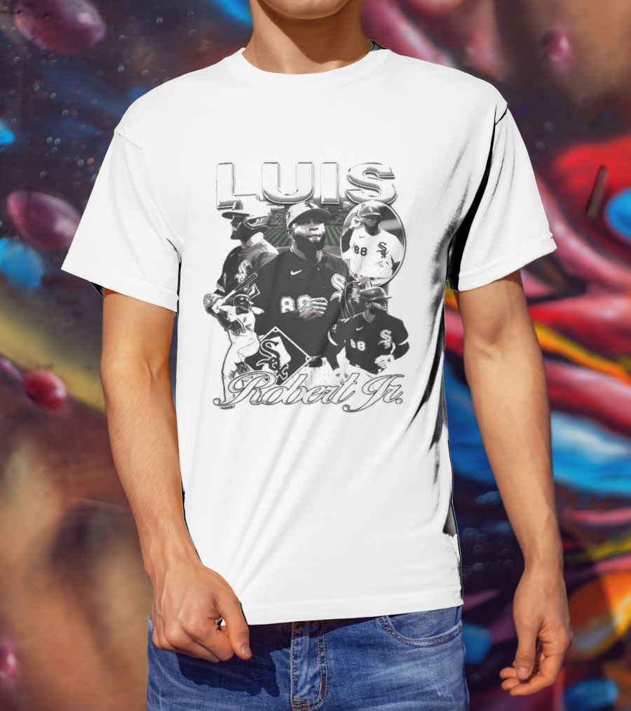 Luis Robert Jr. Chicago White Sox Baseball Multi-Image Collage T-Shirt