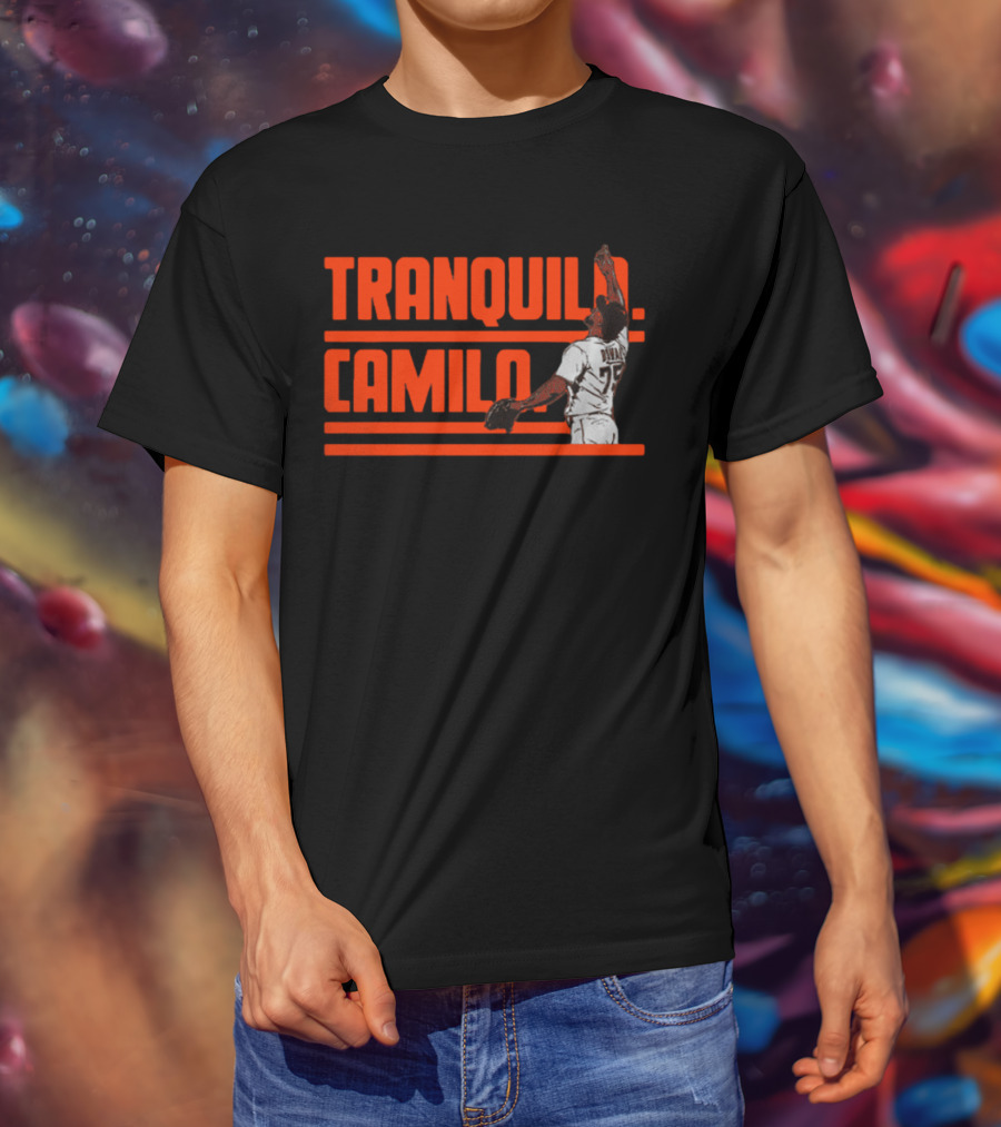 TRanquilo Camilo Doval Baseball Pitcher Iconic Action T-Shirt
