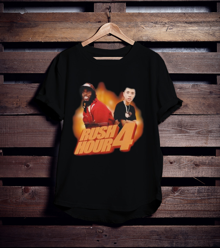 Rush Hour 4 Comedy Duo Flame Background T-Shirt