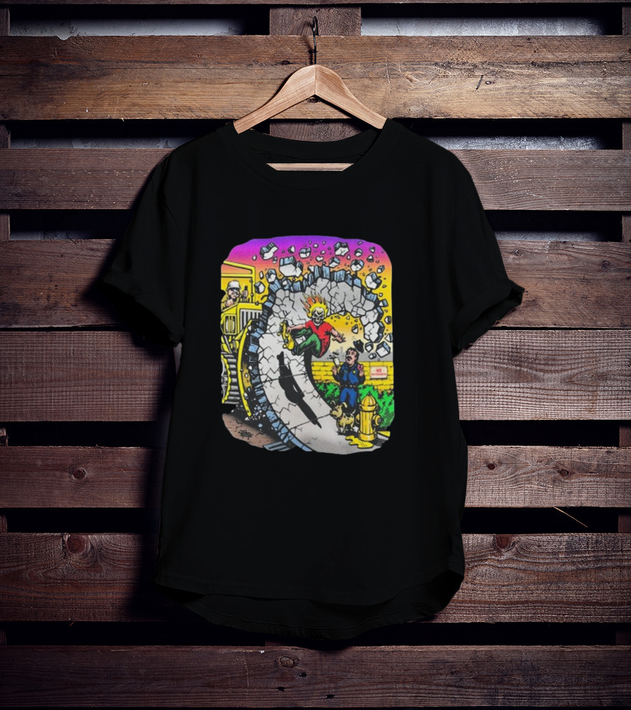 Jimbo Phillips No Skateboarding Bulldozer Character T-Shirt
