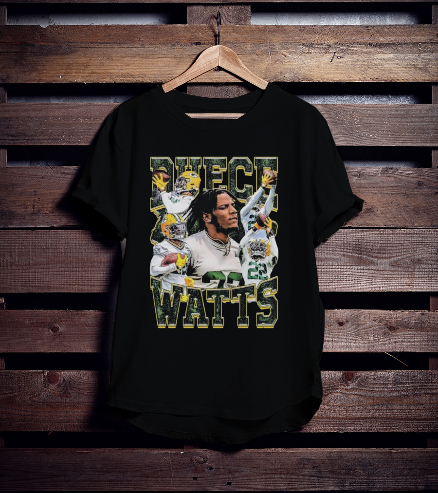 Green Bay Packers Duece Watts NFL Football Player Montage T-Shirt