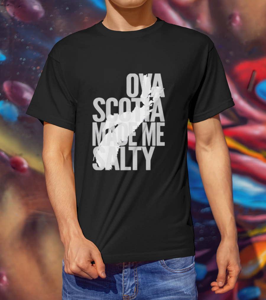 Nova Scotia Made Me Salty Ova Coast Map T-Shirt