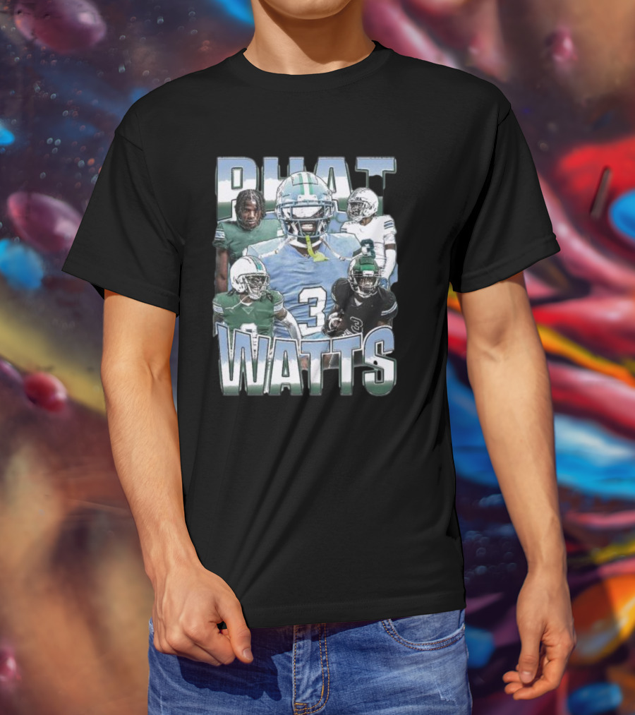 Phat Watts Tulane Green Wave Football Player Collage T-Shirt