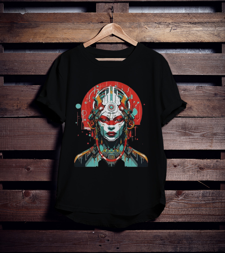Eclipse Of Eternity Cyberpunk Futurist AI T-Shirt