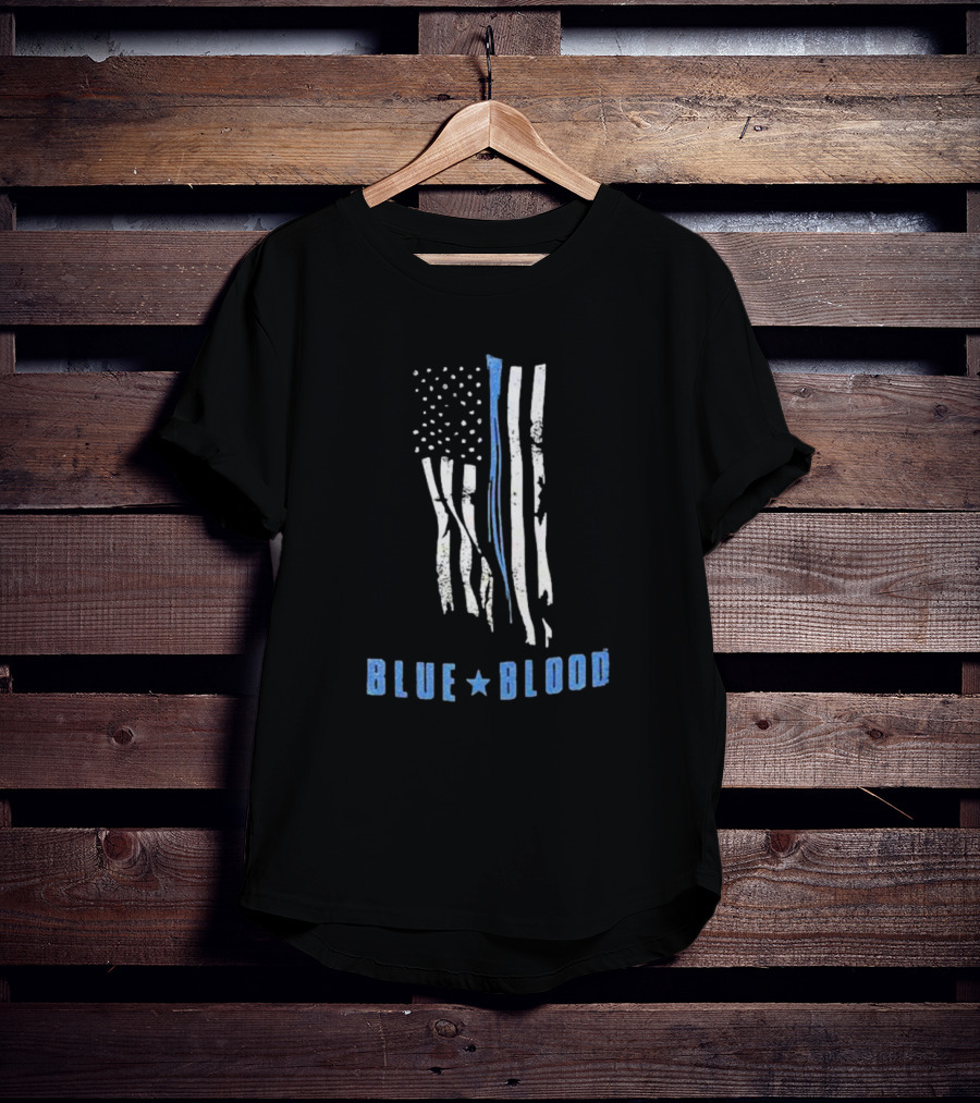 Blue Blood American Flag Thin Blue Line T-Shirt