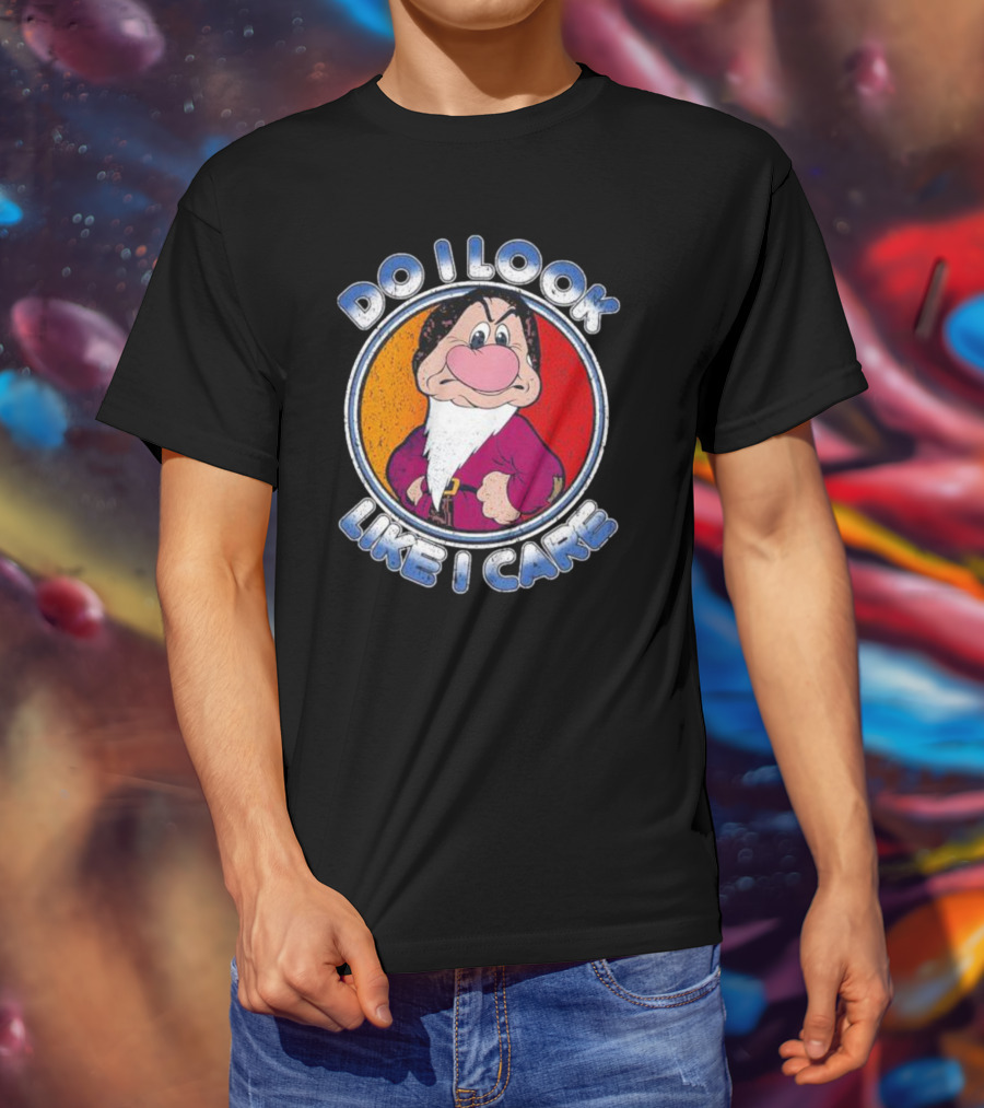Grumpy Do I Look Like I Care Character T-Shirt