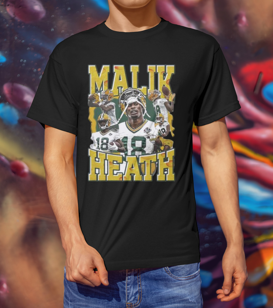 Malik Heath Green Bay Packers Football Player Collage T-Shirt