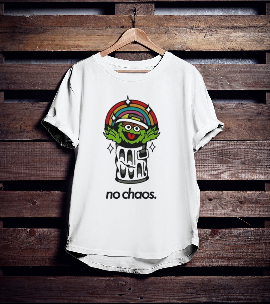 No Chaos Grouchy Rainbow Trash Can T-Shirt