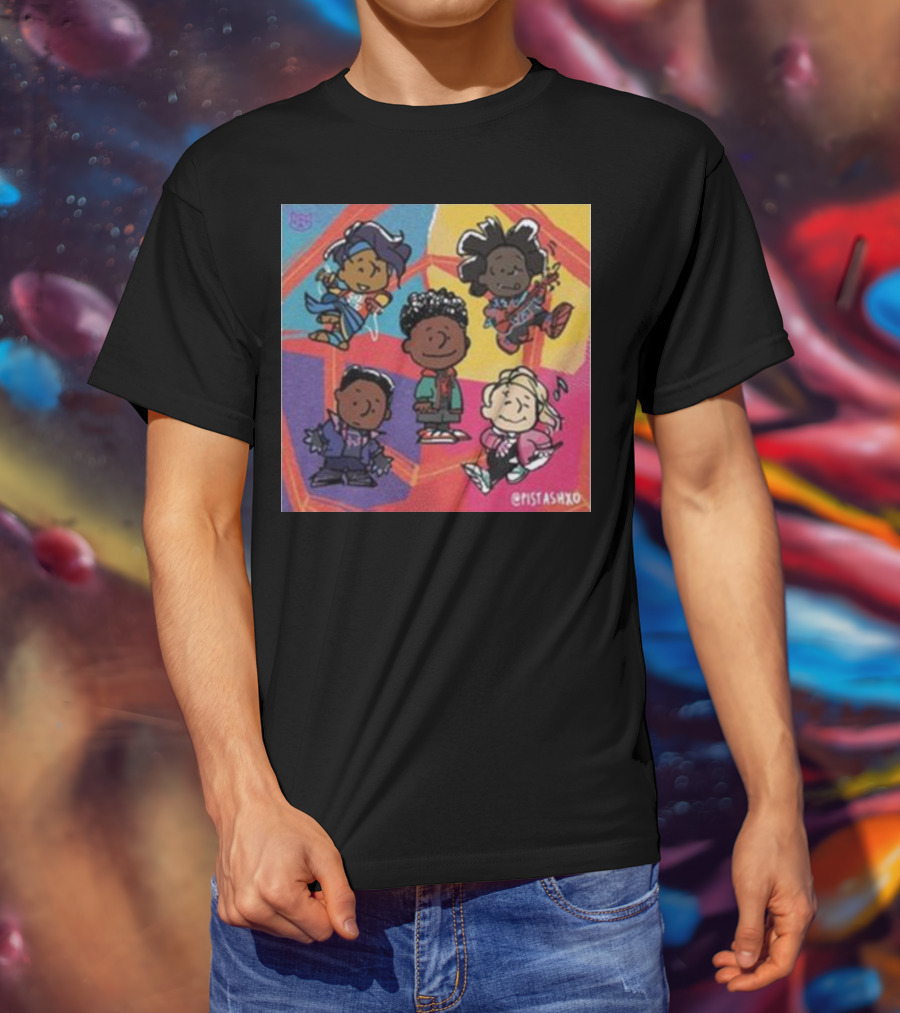 Peanuts Fanart Characters By Pistashxo With Vibrant Background T-Shirt
