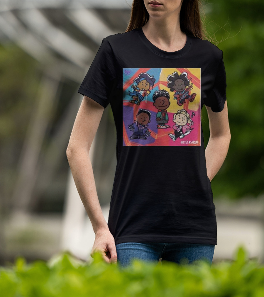 Peanuts Fanart Characters By Pistashxo With Vibrant Background T-Shirt