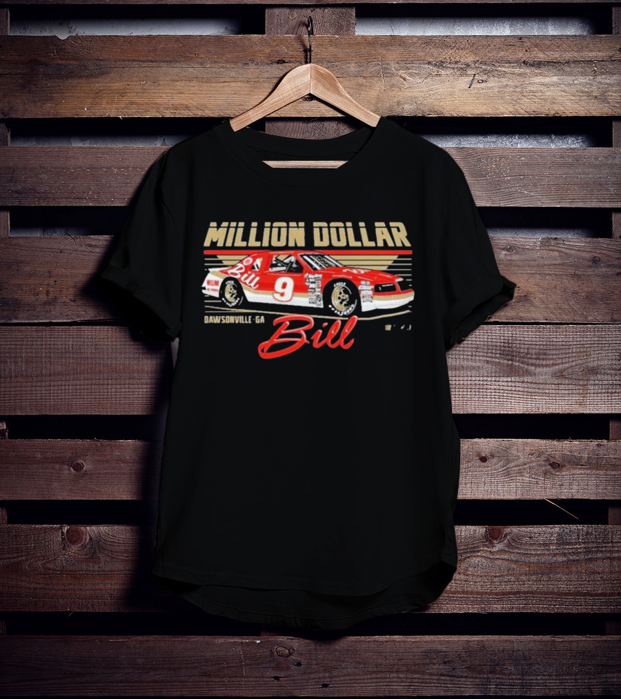 Million Dollar Bill Elliott Checkered Flag Sports Car Dawsonville GA T-Shirt