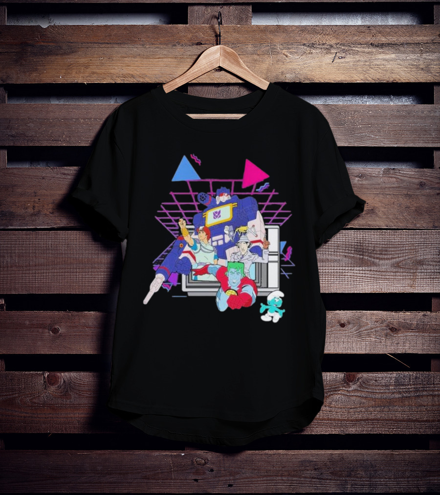 Retro Roll-Call From Iconic 80s Cartoon Heroes And Transforming Robot Adventures T-Shirt