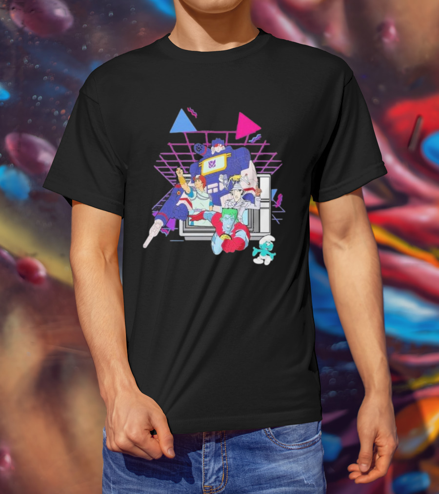 Retro Roll-Call From Iconic 80s Cartoon Heroes And Transforming Robot Adventures T-Shirt
