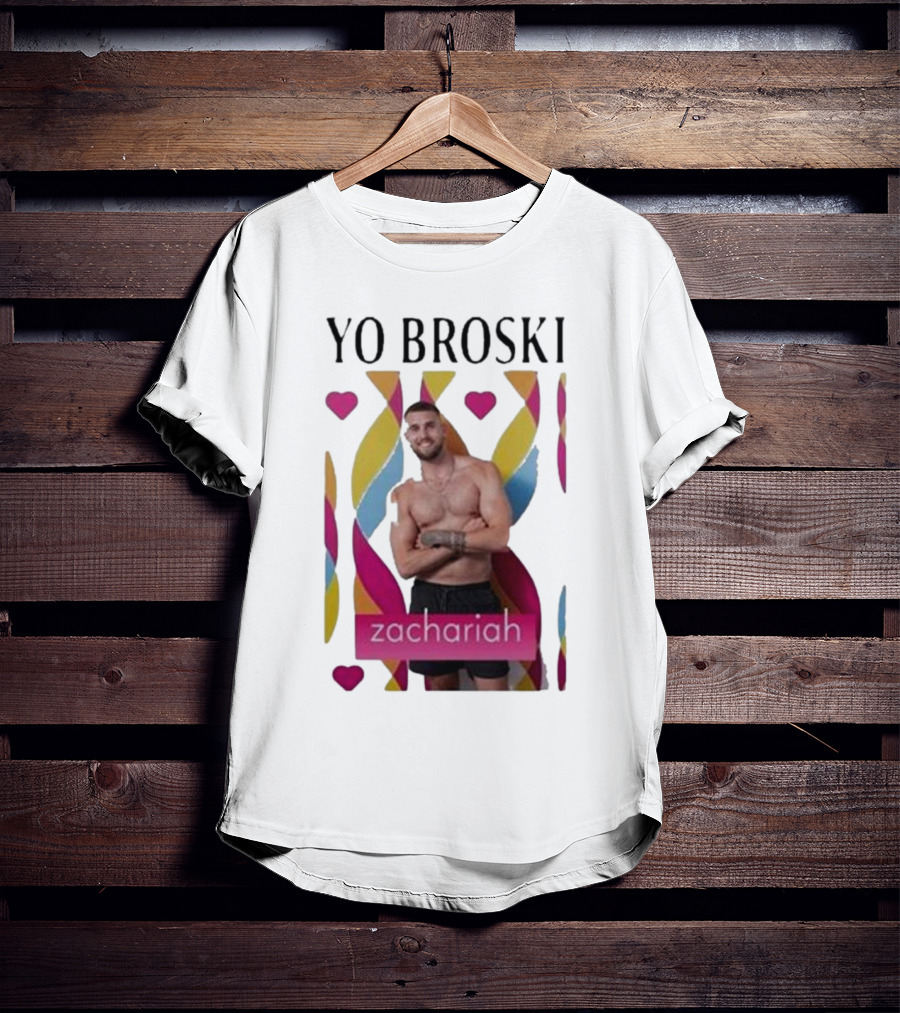 Yo Broski Zachariah Colorful Abstract Hearts T-Shirt
