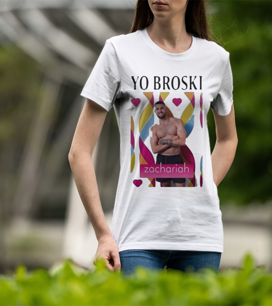 Yo Broski Zachariah Colorful Abstract Hearts T-Shirt