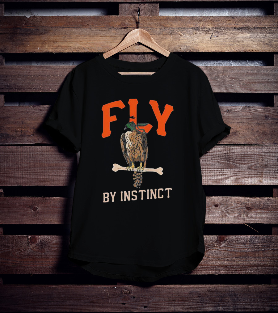 Fly By Instinct Falcon On Bone Perch T-Shirt
