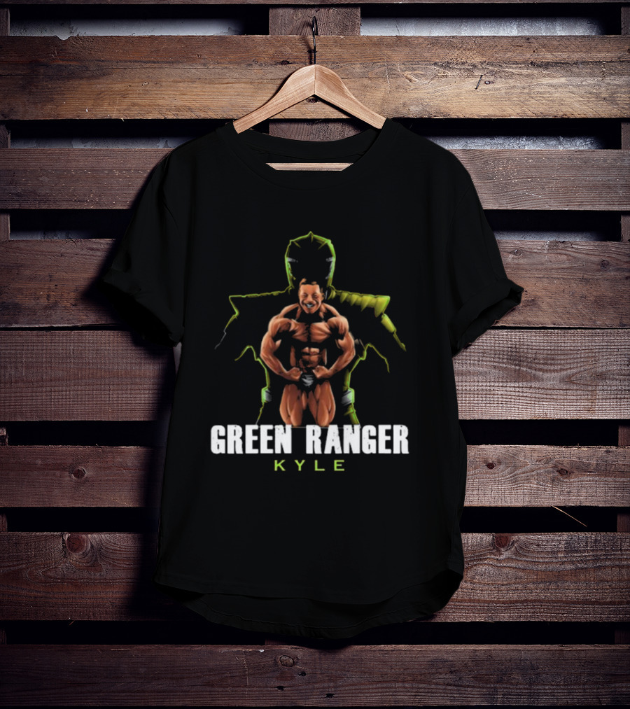 GREEN RANGER KYLE Muscular Hero Pose T-Shirt
